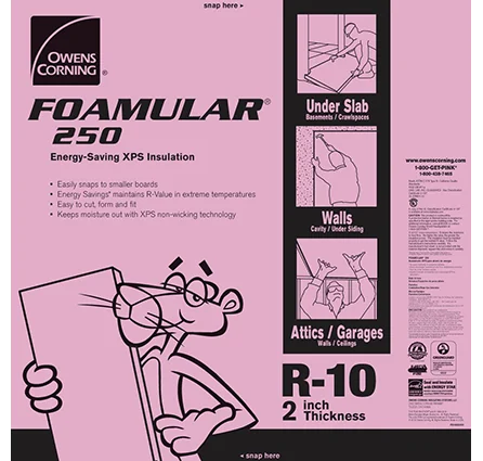 FOAMULAR 250 2 in. x 48 in. x 8 ft. R-10 Scored Squared Edge Insulation Sheathing