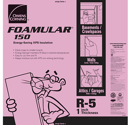 FOAMULAR 150 1 in. x 4 ft. x 8 ft. R-5 Scored Square Edge Rigid Foam Board Insulation Sheathing