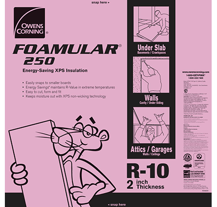 FOAMULAR 250 2 in. x 48 in. x 8 ft. R-10 Scored Squared Edge Insulation Sheathing