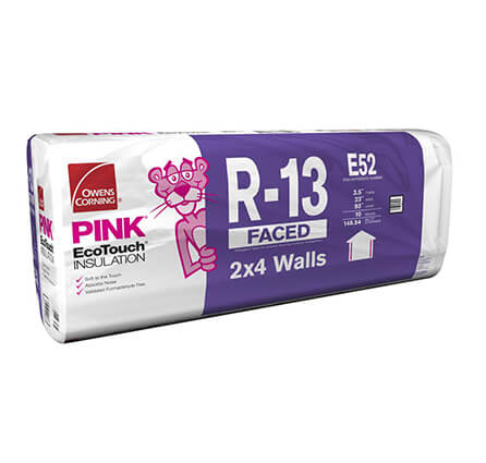 R-13 EcoTouch PINK Kraft Faced Insulation Fiberglass Insulation Batt 23 in. x 93 in.