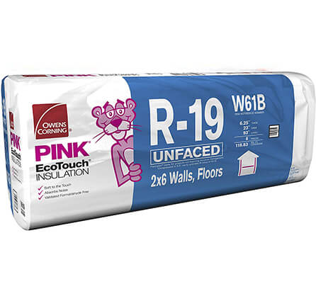 R-19 EcoTouch PINK Unfaced Fiberglass Insulation Batt 23 in. x 93 in.