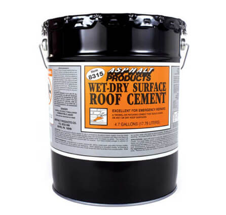 Wet/Dry Fibered Roof Cement Asphalt Products 5 Gallon Bucket