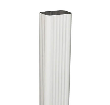 2 in. x 3 in. White Aluminum Downspout