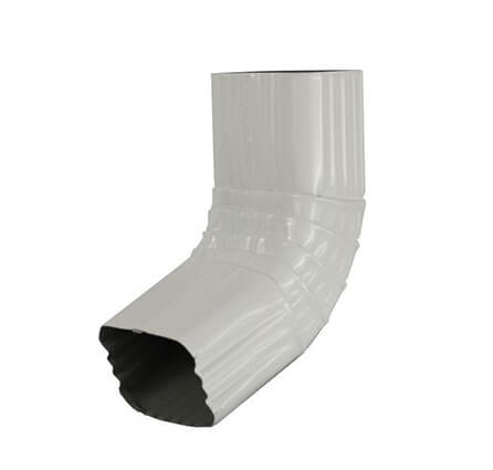 2 in. x 3 in. White Aluminum Downspout An Elbow