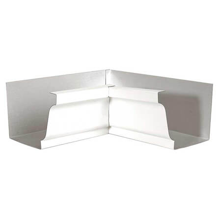 5 in. White K-Style Aluminum Gutter Inside Mitre