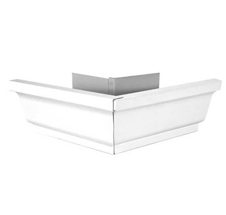 5 in. White K-Style Aluminum Gutter Outside Mitre